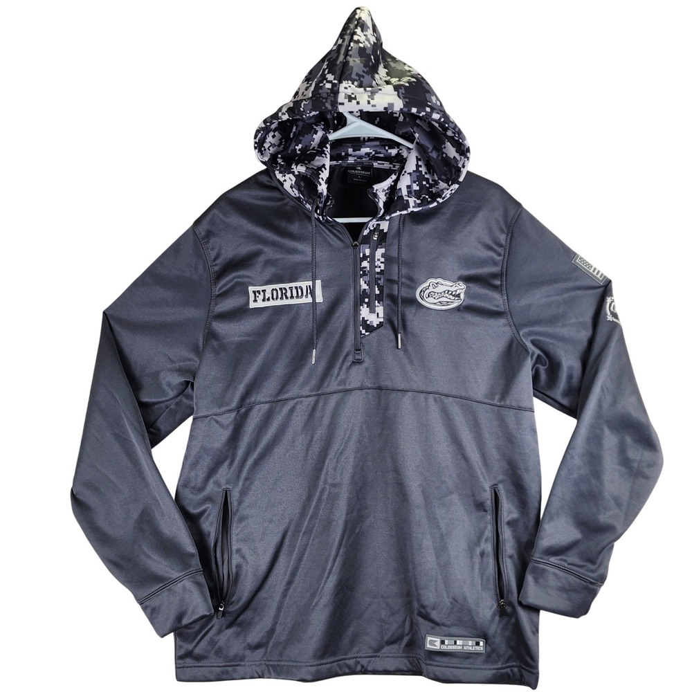 Florida Gators Colosseum Hoodie Mens Large Gray OHT Quarter‎ Zip Camo Pullover